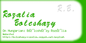 rozalia bolcshazy business card